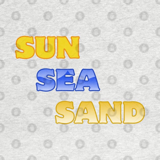 Sun Sea Sand Summer Beach Holiday by jr7 original designs